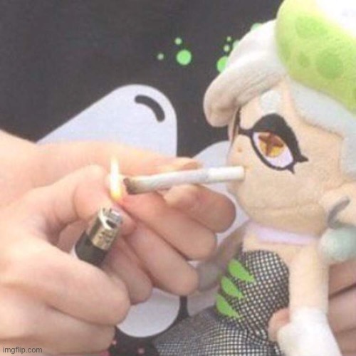 Wut she doing | image tagged in marie plush smoking | made w/ Imgflip meme maker