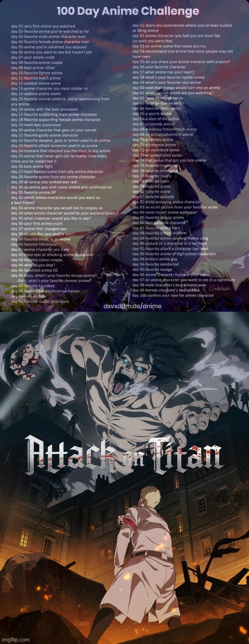 day 2 | image tagged in 100 day anime challenge | made w/ Imgflip meme maker