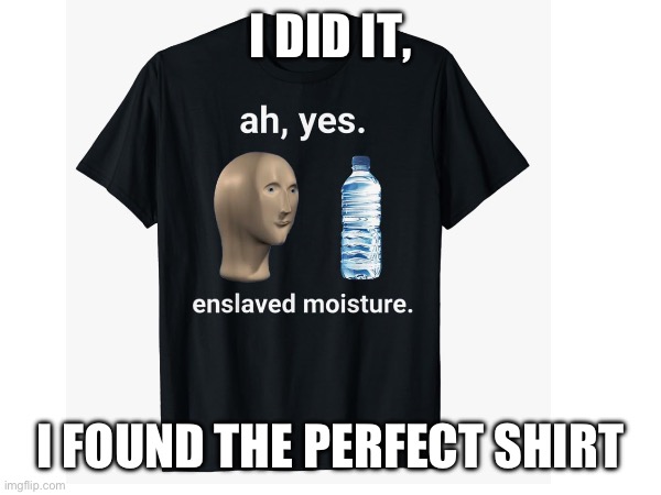 Oh yes | I DID IT, I FOUND THE PERFECT SHIRT | image tagged in oh yes | made w/ Imgflip meme maker