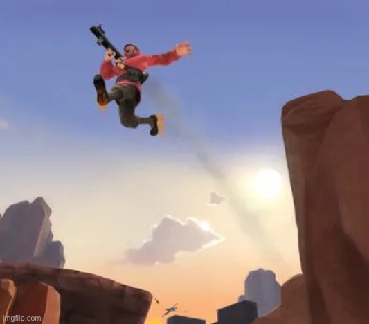 image tagged in rocket jump tf2 | made w/ Imgflip meme maker