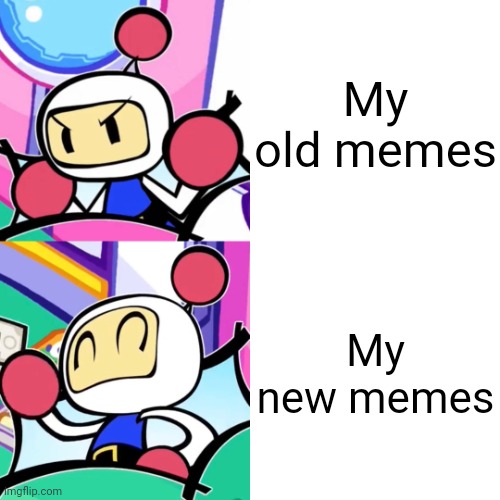 White Bomber Drake meme | My old memes; My new memes | image tagged in white bomber drake meme | made w/ Imgflip meme maker