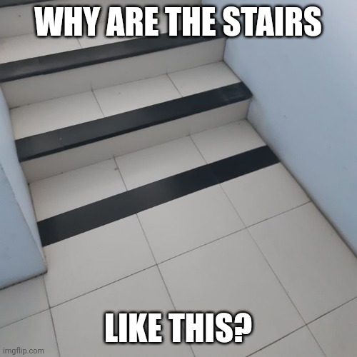 What? | WHY ARE THE STAIRS; LIKE THIS? | image tagged in you had one job,design fails | made w/ Imgflip meme maker