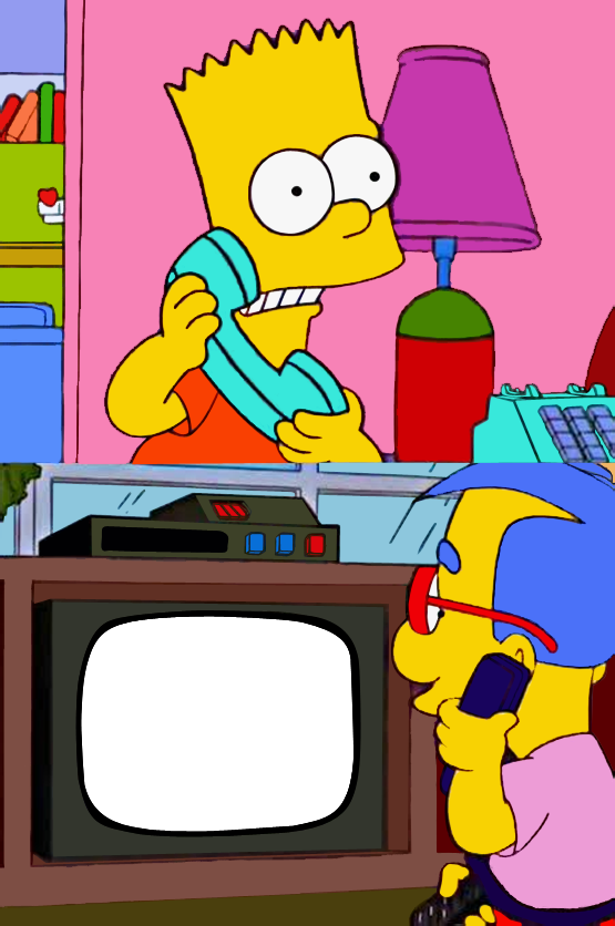 Bart Simpson ya viste Milhouse ah si claro es maravilloso! Blank Meme Template