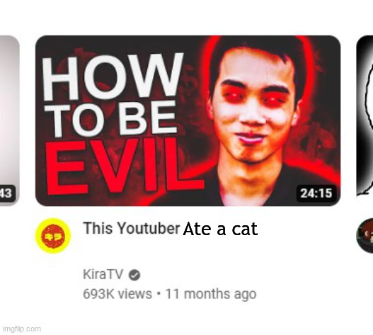 ye | Ate a cat | image tagged in this youtuber | made w/ Imgflip meme maker