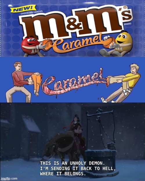caramel m&m meme