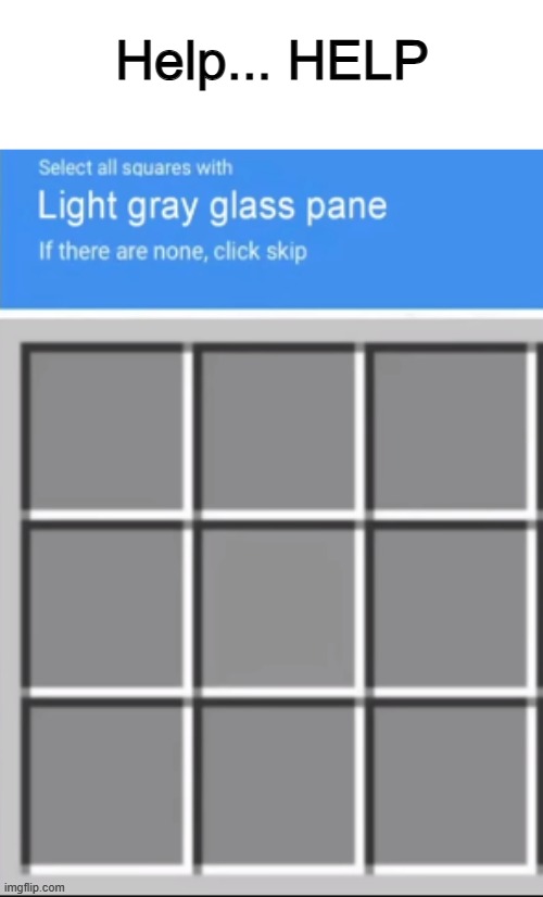 Select all squares with Light Gray Glass Pane, Minecraft