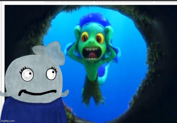 You said I was fish/human. | image tagged in luca screeching | made w/ Imgflip meme maker