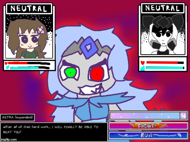 i wanna go back to when i made shit like this, i love the idea of astra and sweetheart being frens :) | made w/ Imgflip meme maker