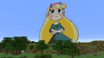 High Quality Star Butterfly in Minecraft Blank Meme Template