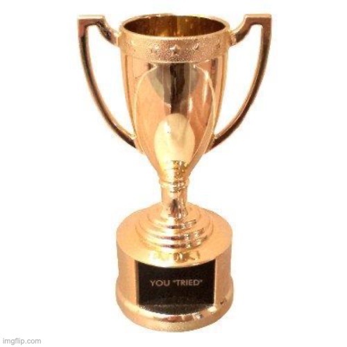 You tried | image tagged in participation trophy | made w/ Imgflip meme maker
