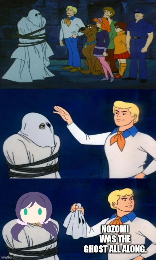 Important ghost facts | NOZOMI WAS THE GHOST ALL ALONG. | image tagged in scooby doo the ghost,ghosts | made w/ Imgflip meme maker