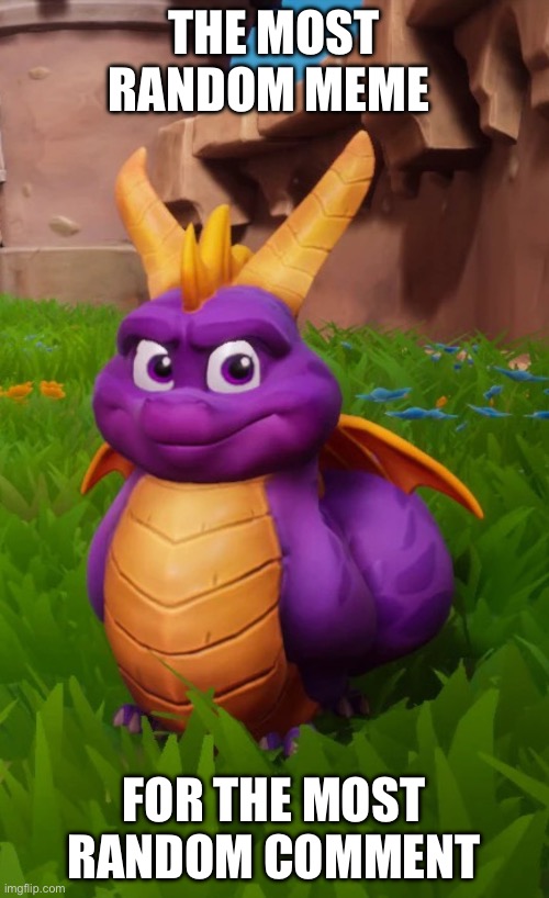 Fat Spyro | THE MOST RANDOM MEME FOR THE MOST  RANDOM COMMENT | image tagged in fat spyro | made w/ Imgflip meme maker