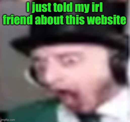 suprised | I just told my irl friend about this website | image tagged in suprised | made w/ Imgflip meme maker