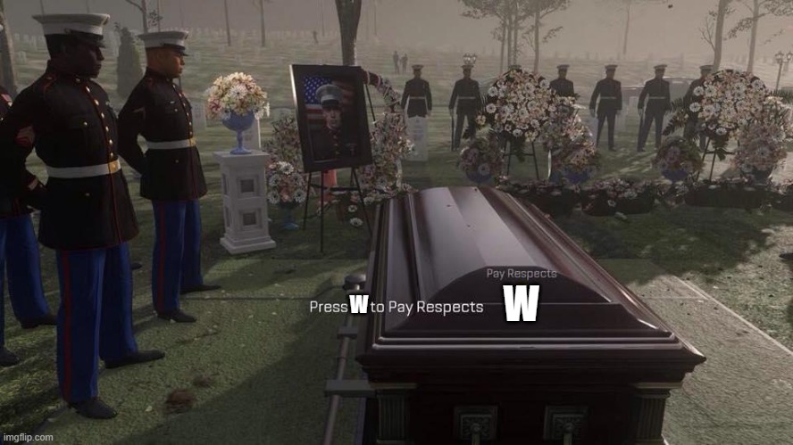 Press F to Pay Respects | W W | image tagged in press f to pay respects | made w/ Imgflip meme maker