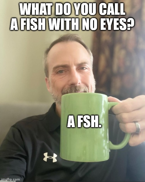 dad jokes | WHAT DO YOU CALL A FISH WITH NO EYES? A FSH. | image tagged in dad jokes | made w/ Imgflip meme maker