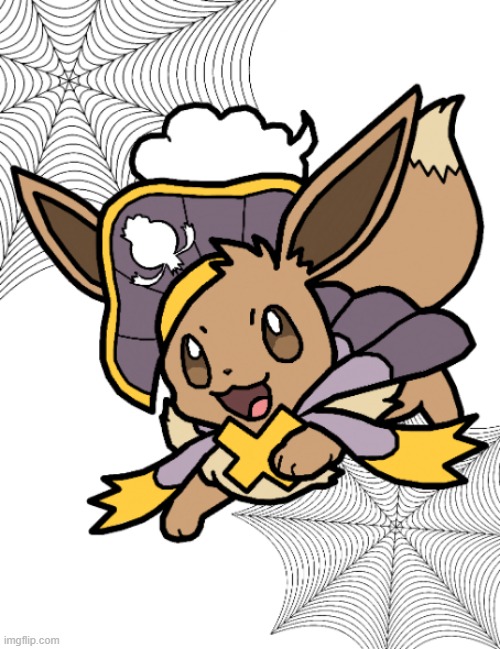 "Spooktober Eevee!" | image tagged in pokemon,halloween,spooktober,eevee,art | made w/ Imgflip meme maker