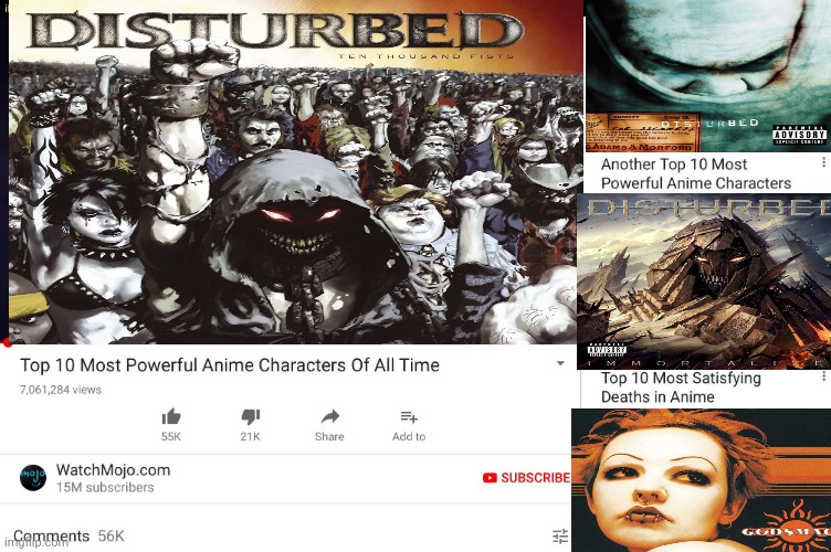 Top 10 most powerful albums of all time | image tagged in top ten anime watchmojo | made w/ Imgflip meme maker