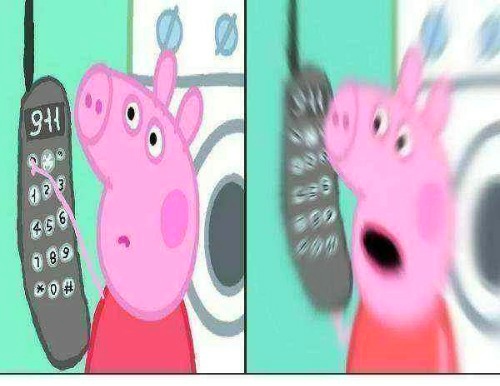 High Quality Peppa Pig Calls the Police Blank Meme Template
