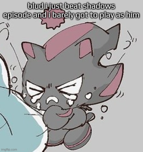 rAHH HES SO FUN TO PLAY AS GRR | blud i just beat shadows episode and i barely got to play as him | image tagged in crying shadow chao | made w/ Imgflip meme maker