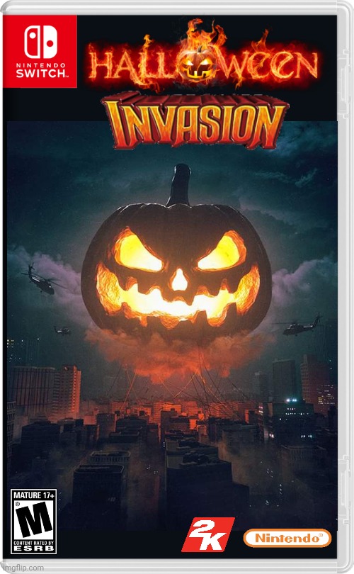 IT'S HERE! | image tagged in nintendo switch,halloween,pumpkin,jack-o-lanterns,spooktober,fake switch games | made w/ Imgflip meme maker