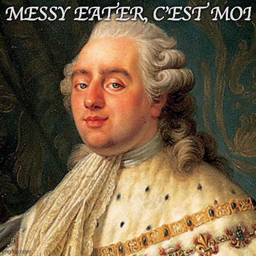 King Louis XVI | MESSY EATER, C'EST MOI | image tagged in king louis xvi | made w/ Imgflip meme maker