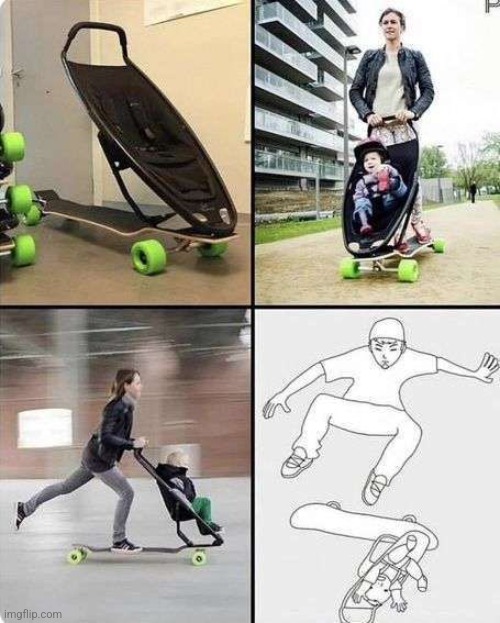 ME FR | image tagged in skateboard,baby | made w/ Imgflip meme maker