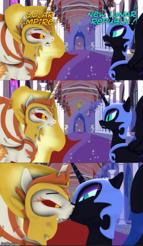 ITS CURSED | image tagged in mlp,daybreaker,luna,daybreaker x luna,mlp memez | made w/ Imgflip meme maker