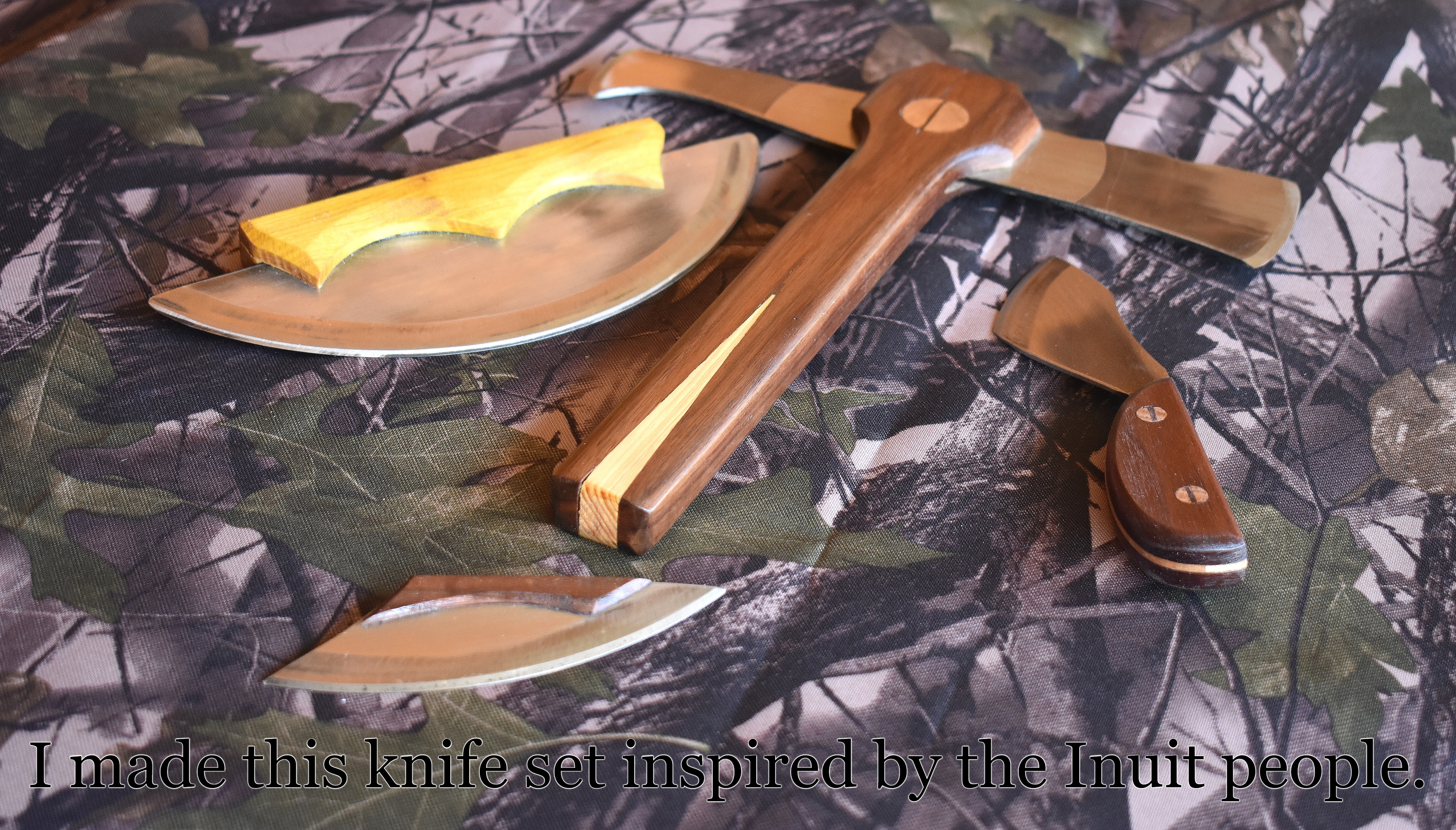 knifes inspired by the Inuit people | I made this knife set inspired by the Inuit people. | image tagged in inuit people,knifes | made w/ Imgflip meme maker