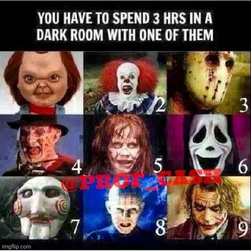 I choose Ghostface or The Joker, theyre both human they're the most trustworthy in my opinion | image tagged in halloween,choose | made w/ Imgflip meme maker