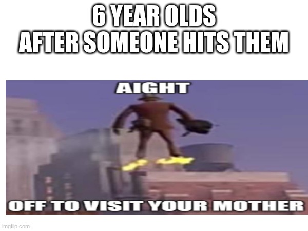 6 YEAR OLDS AFTER SOMEONE HITS THEM | image tagged in fun | made w/ Imgflip meme maker