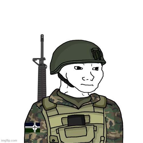 Eroican Soldier Test | image tagged in memes,blank transparent square,oc,wojak,soldier | made w/ Imgflip meme maker