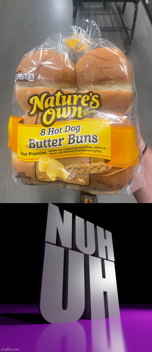 More like hamburger butter buns | image tagged in nuh uh 3d,hamburger buns,buns,you had one job,memes,bun | made w/ Imgflip meme maker