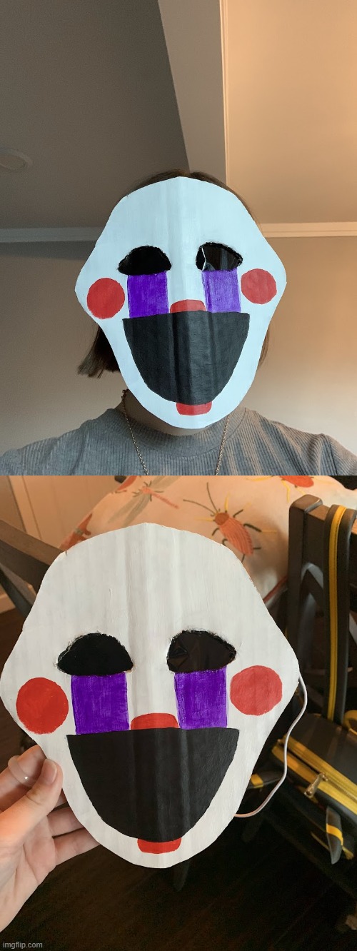 Completed Puppet mask. Only a few more weeks now, kids! | made w/ Imgflip meme maker