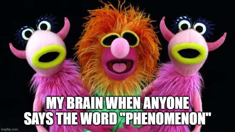 MY BRAIN WHEN ANYONE SAYS THE WORD "PHENOMENON" | made w/ Imgflip meme maker