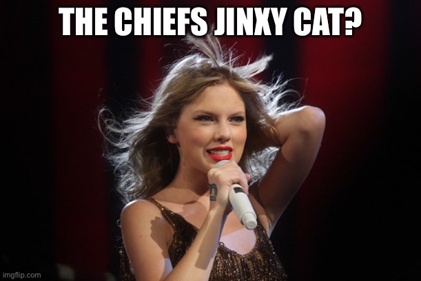 Jinxy cat | THE CHIEFS JINXY CAT? | image tagged in nfl football,nfl,kansas city chiefs,taylor swift | made w/ Imgflip meme maker
