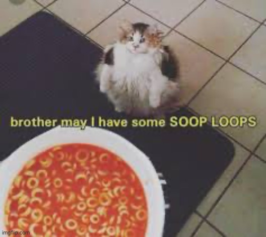 SOOP LOOPS | image tagged in soup time | made w/ Imgflip meme maker