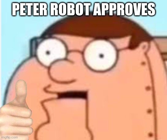 peter griffin robot ( I hate ni-) | PETER ROBOT APPROVES | image tagged in peter griffin robot i hate ni- | made w/ Imgflip meme maker