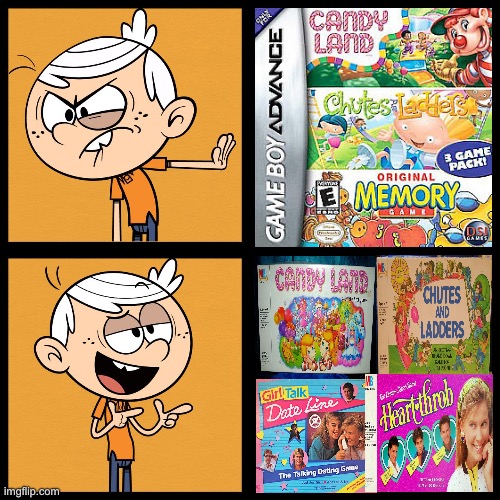 Lincoln hates the electronic versions of the popular board games but prefers playing them in real life | image tagged in lincoln loud,board games,hasbro,girl,pink,meme | made w/ Imgflip meme maker