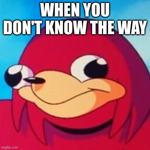Ugandan Knuckles | WHEN YOU DON'T KNOW THE WAY | image tagged in ugandan knuckles | made w/ Imgflip meme maker