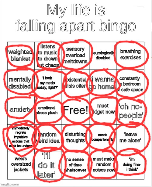 aaa | image tagged in my life is falling apart bingo | made w/ Imgflip meme maker