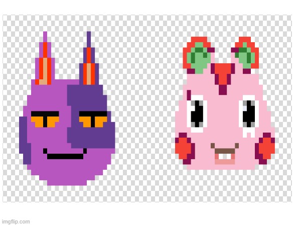 drew bob and apple from ac with slightly off colors (pixel art) | made w/ Imgflip meme maker