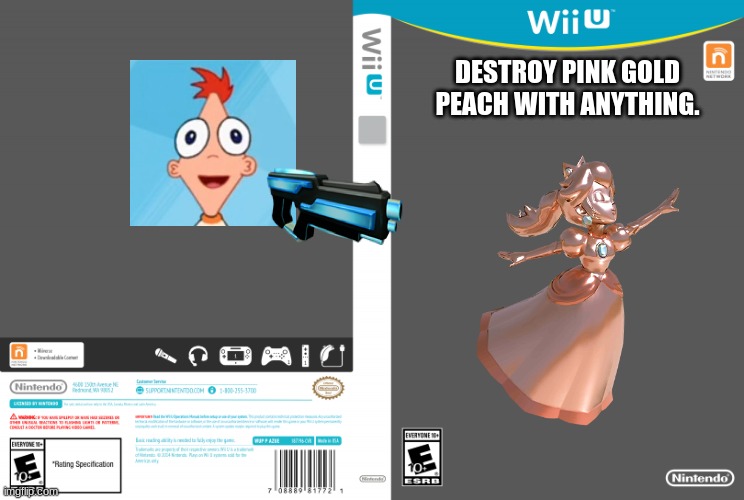 Destroy Pink Gold Peach With Anything Wii U Edition. | DESTROY PINK GOLD PEACH WITH ANYTHING. | image tagged in wii u empty cartridge | made w/ Imgflip meme maker