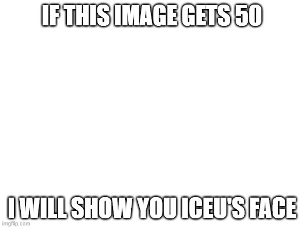 not lying | IF THIS IMAGE GETS 50; I WILL SHOW YOU ICEU'S FACE | image tagged in upvote | made w/ Imgflip meme maker