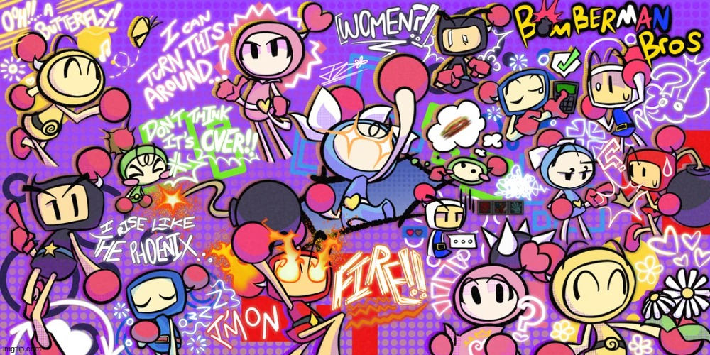 Bomberman Bros stuff (Art by NinoEggies) | made w/ Imgflip meme maker