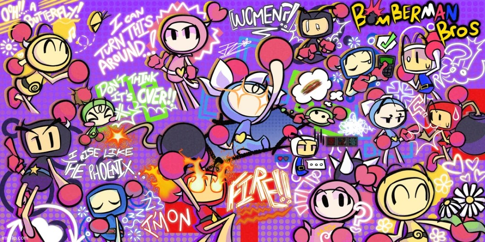 Bomberman Bros stuff (Art by NinoEggies) | made w/ Imgflip meme maker