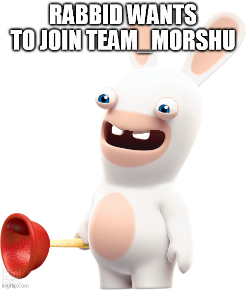 Rabbid | RABBID WANTS TO JOIN TEAM_MORSHU | image tagged in rabbid | made w/ Imgflip meme maker