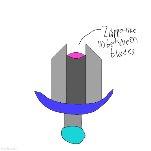 Im not gonna fully finish it because buffoon said he would, but this is basically the reality blade, also known as the shredder  | made w/ Imgflip meme maker