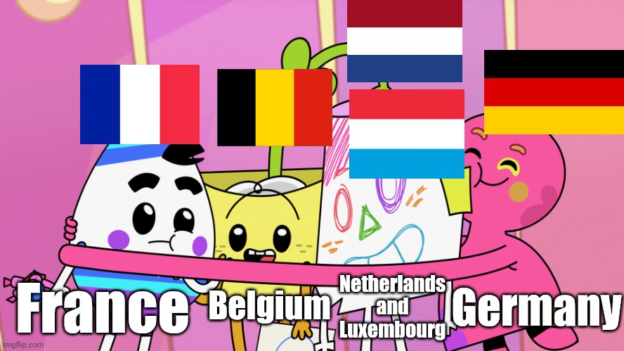 Germany to its European countries | Belgium; France; Netherlands and Luxembourg; Germany | image tagged in memes,ba da bean,funny,europe,germany | made w/ Imgflip meme maker