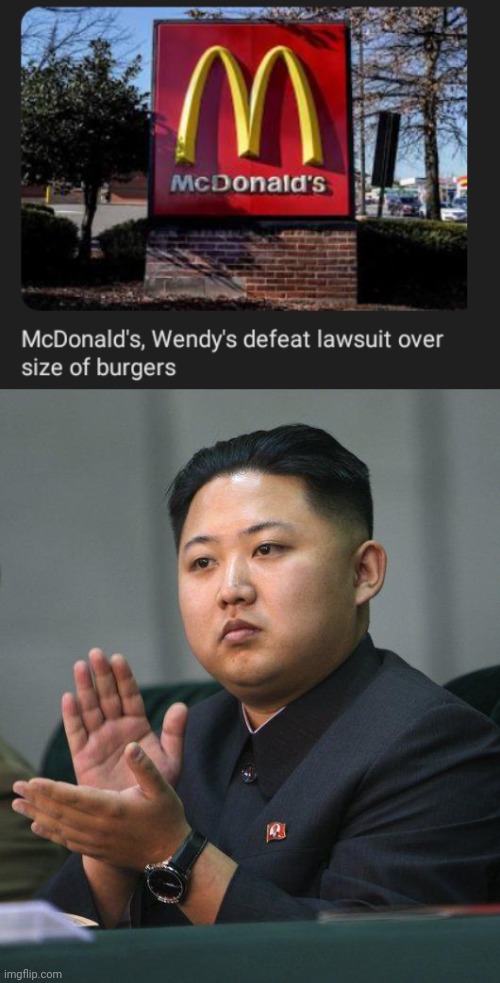 VICTORY | image tagged in kim jong un,mcdonald's,wendy's,restaurant,memes,burgers | made w/ Imgflip meme maker