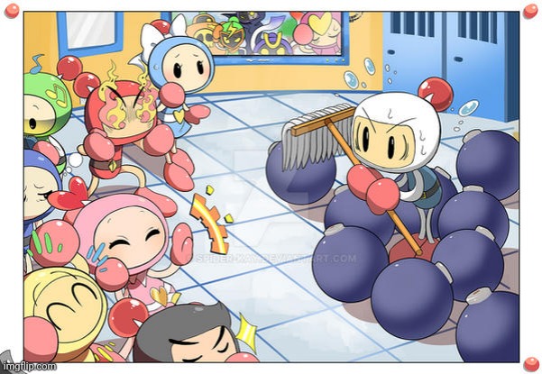 Mopping bombs (Art by spider-kay) | made w/ Imgflip meme maker